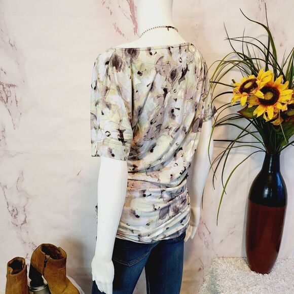 Anthropologie Deletta beautiful watercolor print one shoulder top - Picture 2 of 7